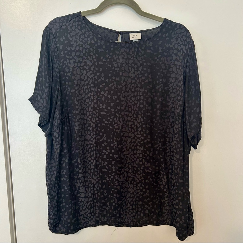 A New Day black satin blouse - XXL